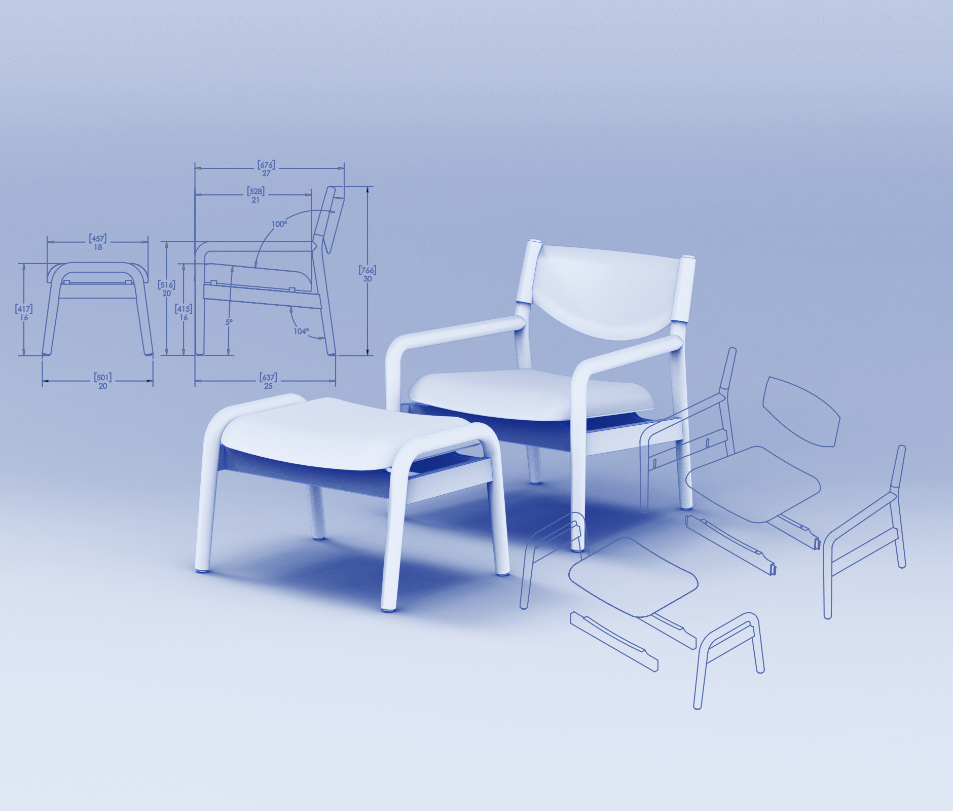 Concept — hand sketch of chair